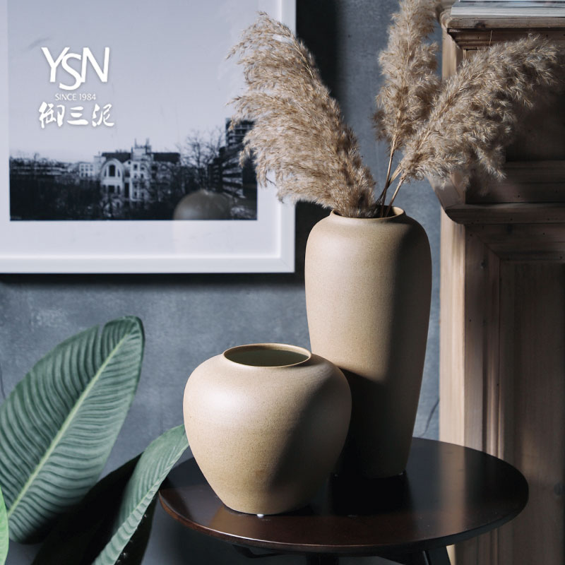 Royal three plain mud zen vase office decoration to the hotel the teahouse study put mesa furnishing articles ceramic bottle sharjah