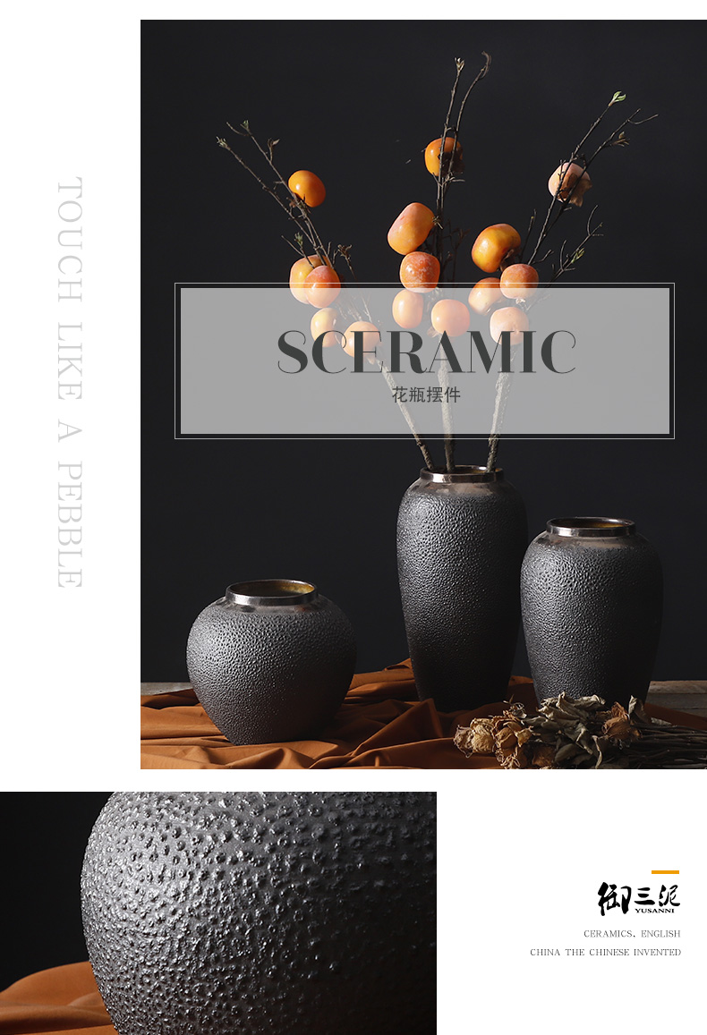 Nordic I and contracted, ceramic vases, dried flower decoration furnishing articles sitting room coarse some ceramic pot retro hydroponic flower arranging flowers