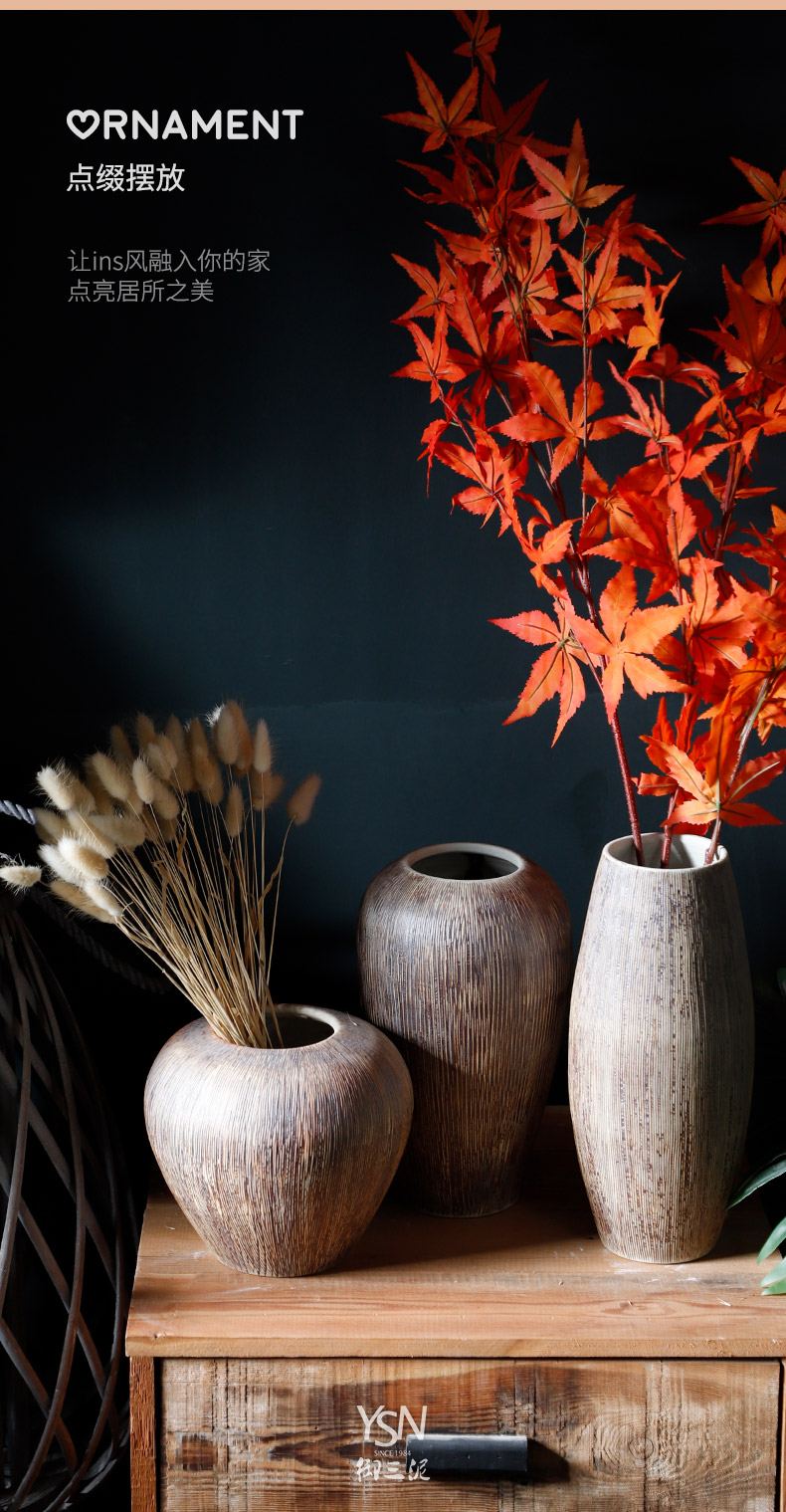 Ceramic flower implement Nordic ins floret bottle desktop dried flowers decorative furnishing articles sitting room new Chinese TV ark, bottle arranging flowers