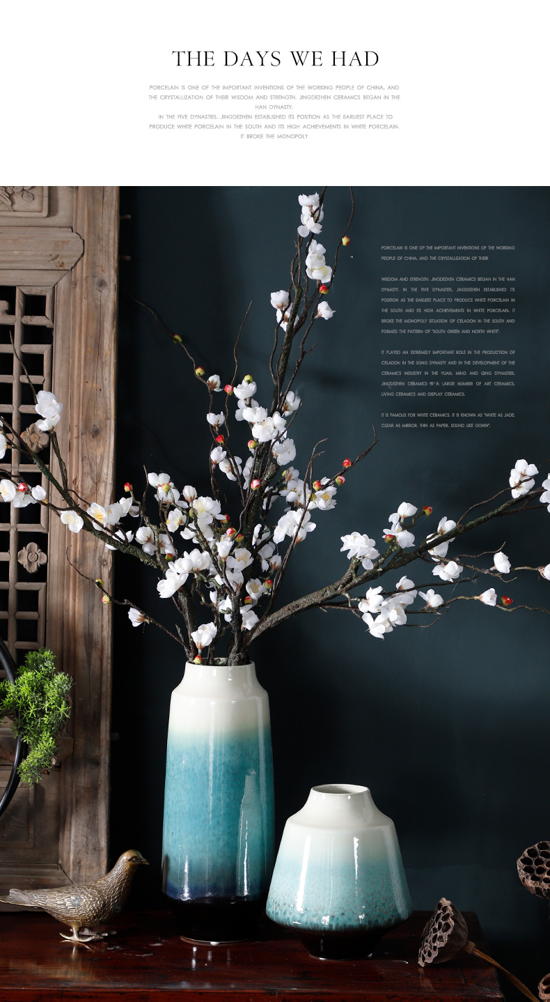 Home furnishing articles modern dry flower flower exchanger with the ceramics European contracted sitting room decorative furnishing articles Nordic vase arranging flowers