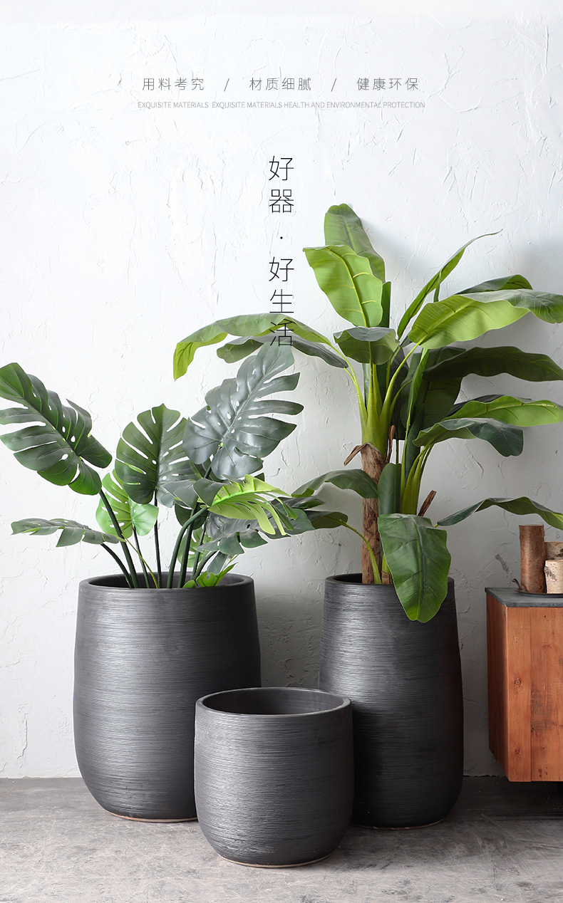 Nordic flowerpot I and contracted dry flower vases, ceramic furnishing articles, green plant POTS of large diameter indoor plant decoration