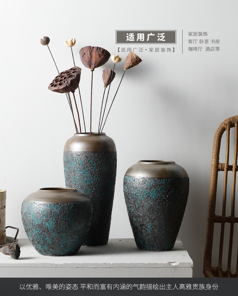 Restoring ancient ways is the American pastoral modern ceramic vase living room table flower arranging some ceramic pot dry flower adornment furnishing articles