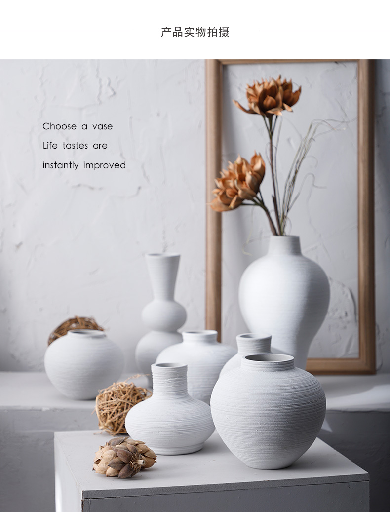 Retro contracted flower implement northern Japanese ceramic vases, dried flower flower Chinese zen furnishing articles sitting room small and pure and fresh