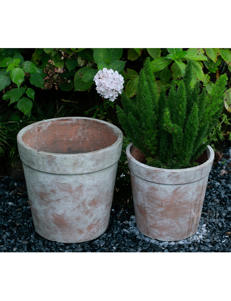 Royal three coarse pottery mud garden flowerpot legend garden hotel decoration restoring ancient ways more kind of saplings do old red pot in the meat