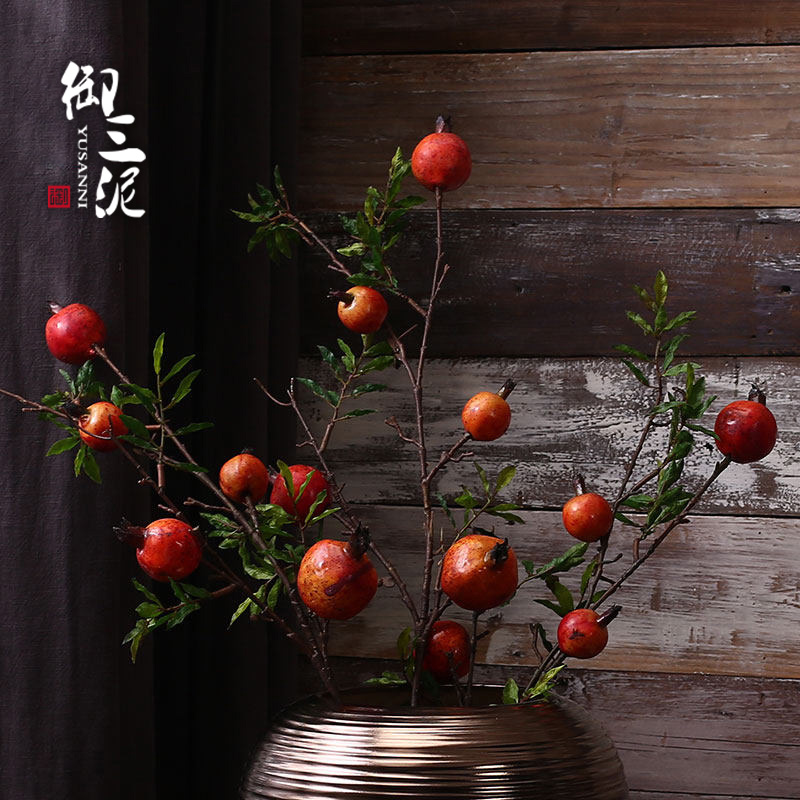 66cm80cm living room home decoration flower artificial flower berry wholesale pomegranate fruit branch dry branch floor flower art flower