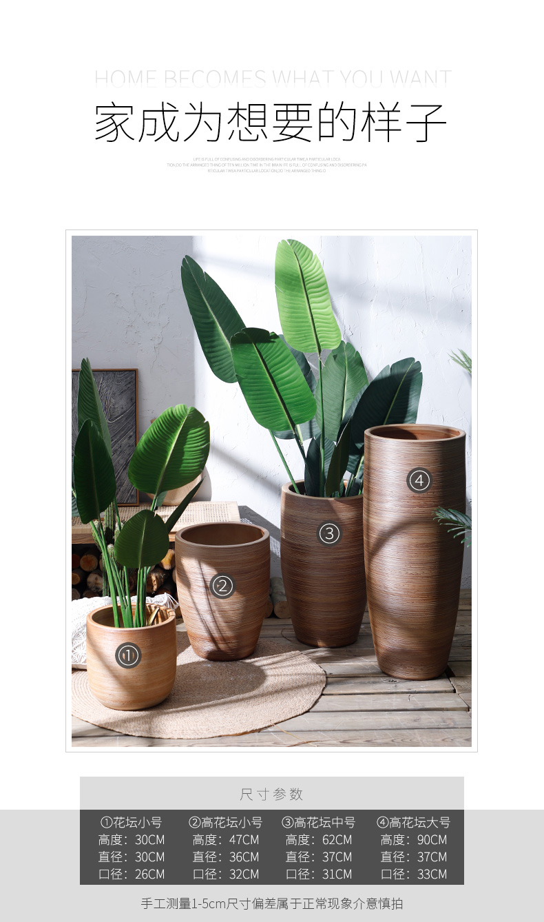 Nordic flowerpot rural ceramic green, the plants in hydroponic pot restoring ancient ways of large diameter indoor the plants dried flowers place vase