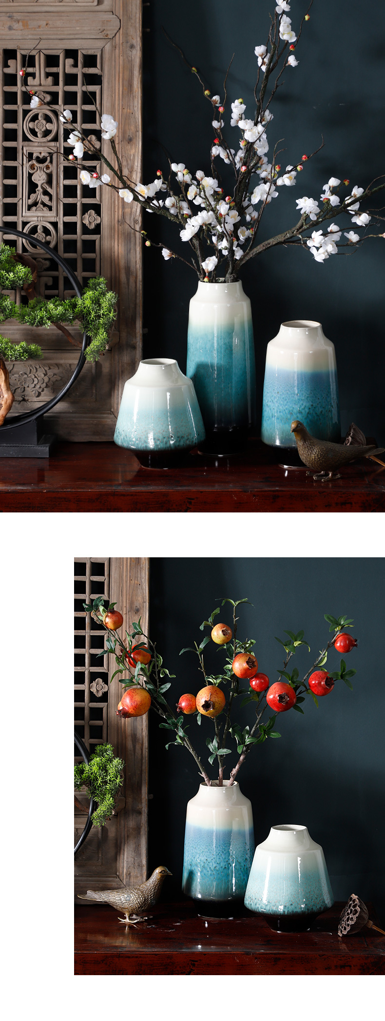 Home furnishing articles modern dry flower flower exchanger with the ceramics European contracted sitting room decorative furnishing articles Nordic vase arranging flowers