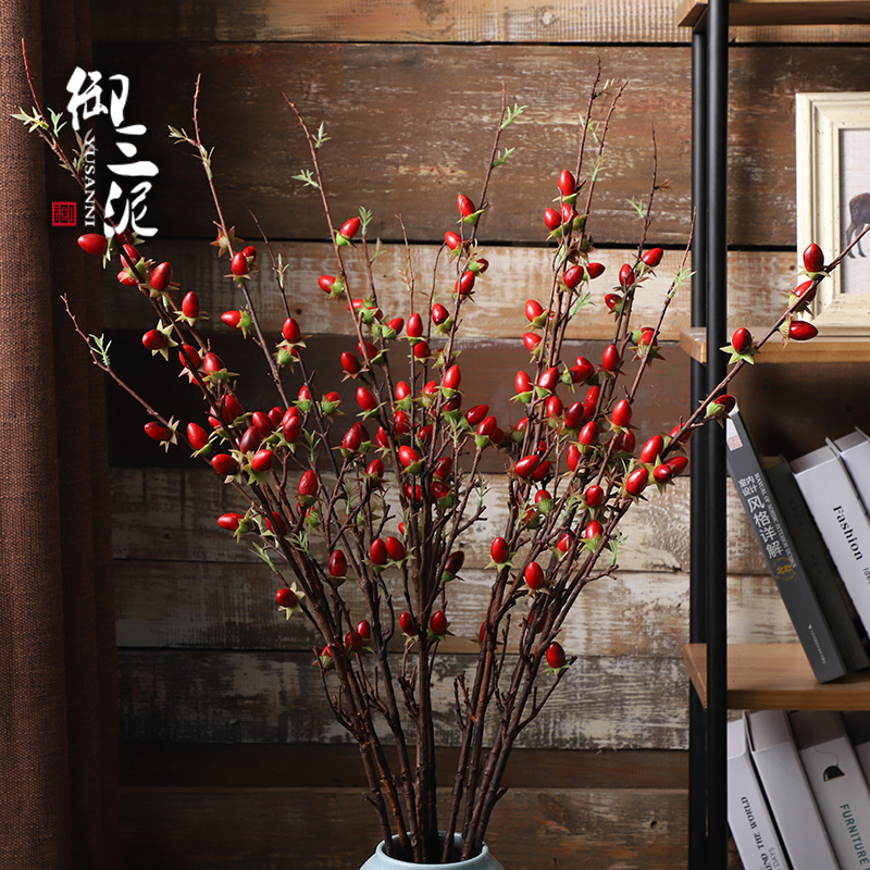 Emulated Berries Olive Red Fruits Simulation Flowers Dried Flowers Dry Branches Chinese Modern Decorative Flowers