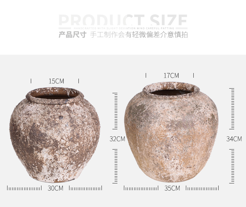 Manual coarse TaoHua is more than flesh POTS of jingdezhen ceramic dry flower vase hand made Japanese teahouse zen flowerpot