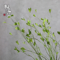 Simulation of twigs young leaves branches green willow branches Wicker PU feel Dragons whiskers