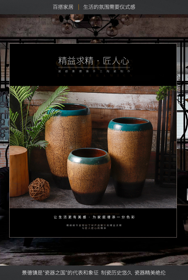 Jingdezhen ceramic of large vases, dried flower decoration flower arranging furnishing articles and heavily Chinese style restoring ancient ways pottery porcelain flowerpot