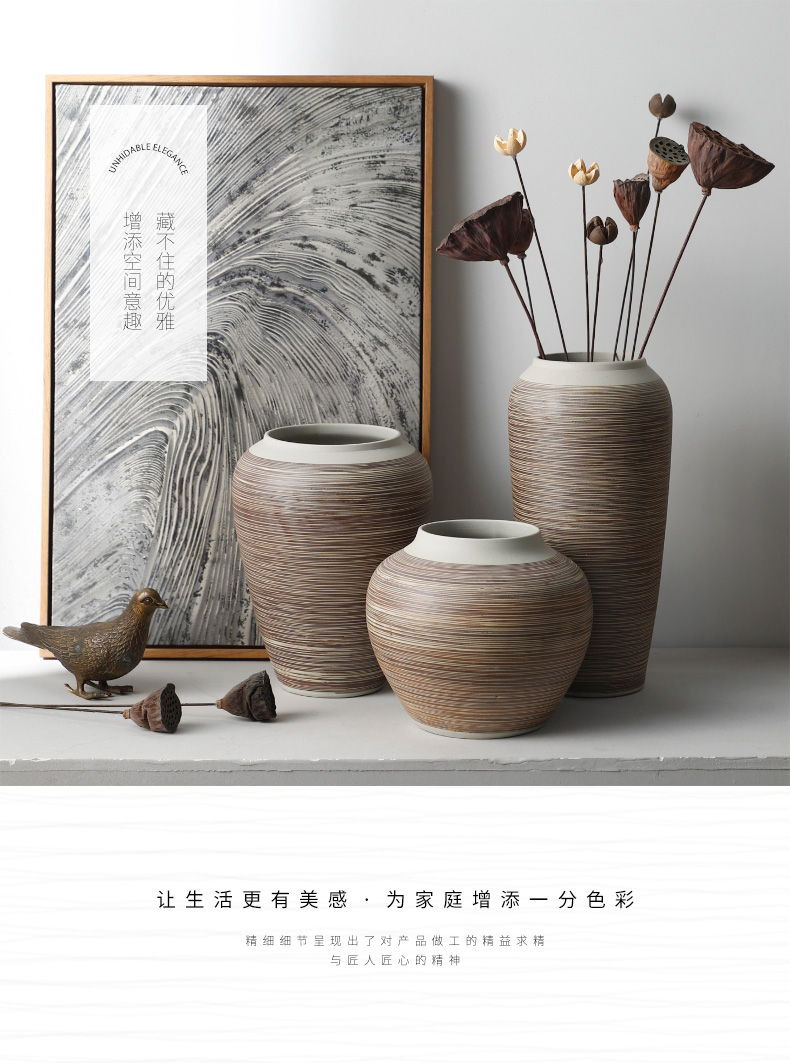 Contracted and I ceramic countertops dry vase decoration restoring ancient ways furnishing articles sitting room put flowerpot grain boundary line thick some ceramic pot