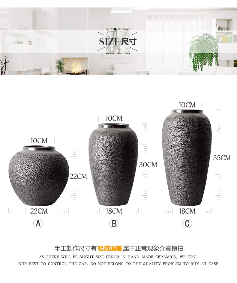 Nordic I and contracted, ceramic vases, dried flower decoration furnishing articles sitting room coarse some ceramic pot retro hydroponic flower arranging flowers