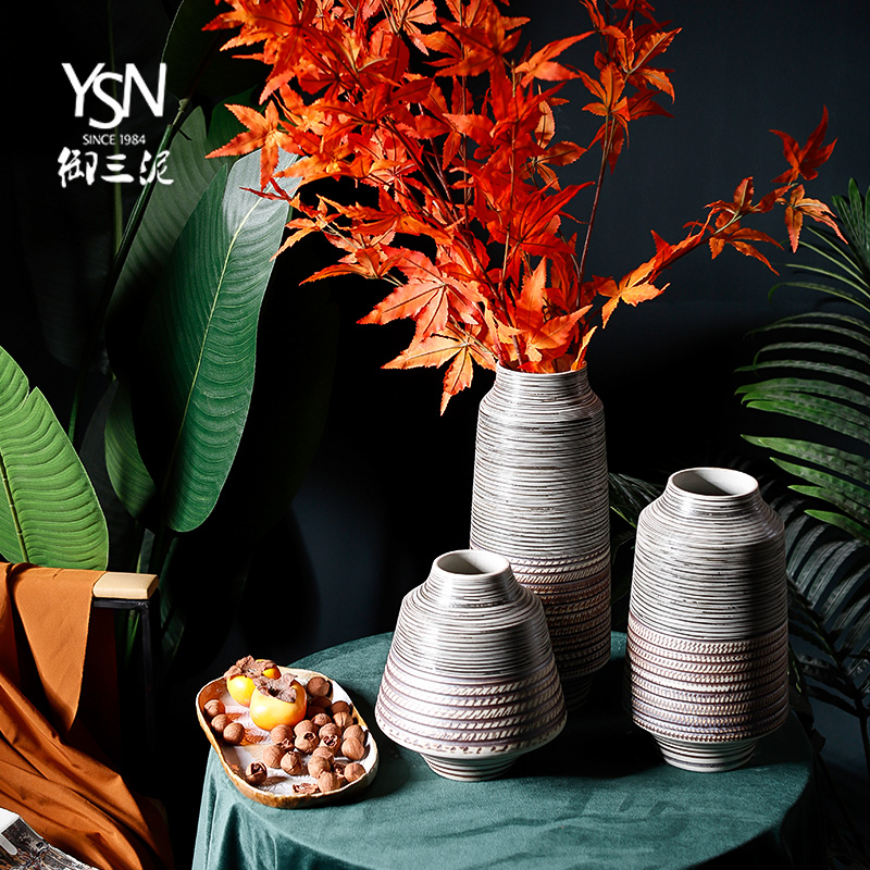 Coarse some ceramic porcelain modern dried flowers European contracted flower arrangement sitting room adornment is placed flowers, Nordic vase furnishing articles