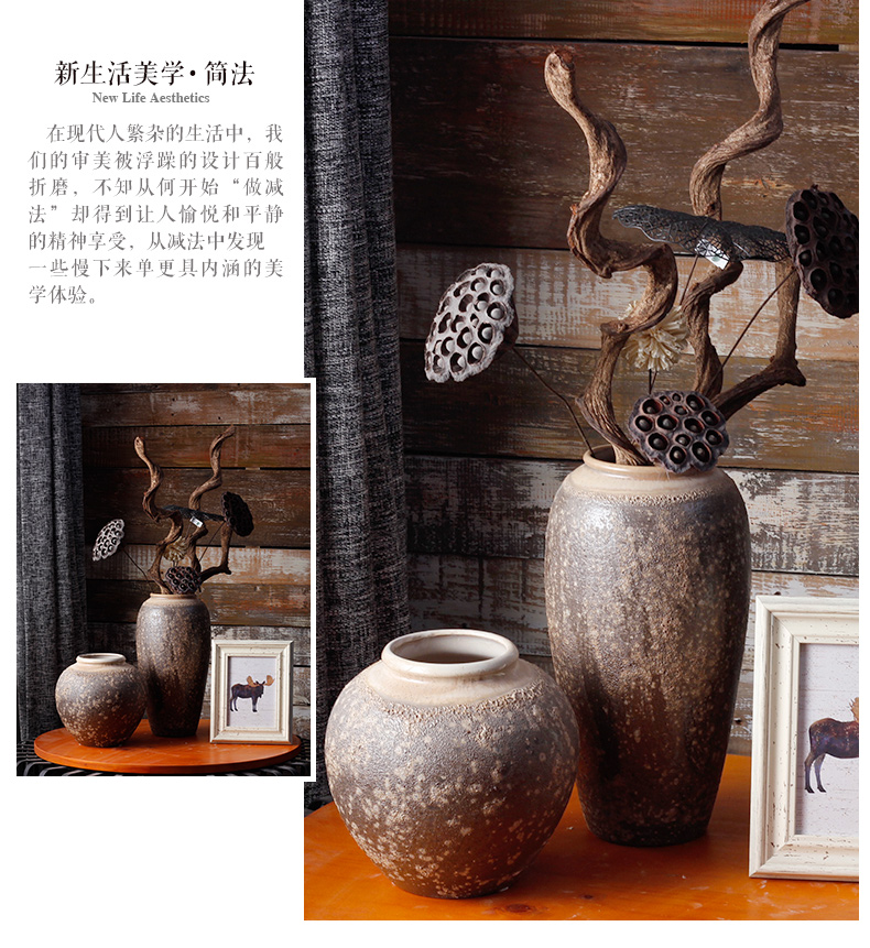 Coarse clay some ceramic jingdezhen porcelain table dry flower vase manual simulation flower, flower implement restoring ancient ways furnishing articles furnishing articles decoration