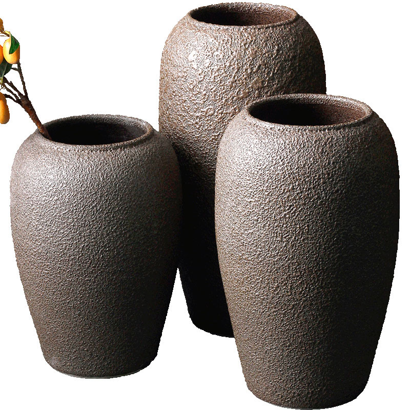 Contracted and modern flower arrangement sitting room place jingdezhen ceramic vase landing coarse pottery dried flower flower implement Japanese POTS