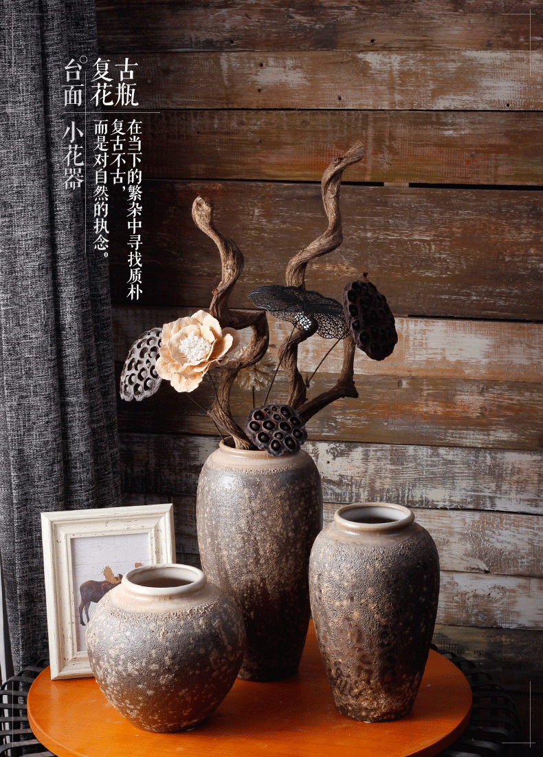 Coarse clay some ceramic jingdezhen porcelain table dry flower vase manual simulation flower, flower implement restoring ancient ways furnishing articles furnishing articles decoration