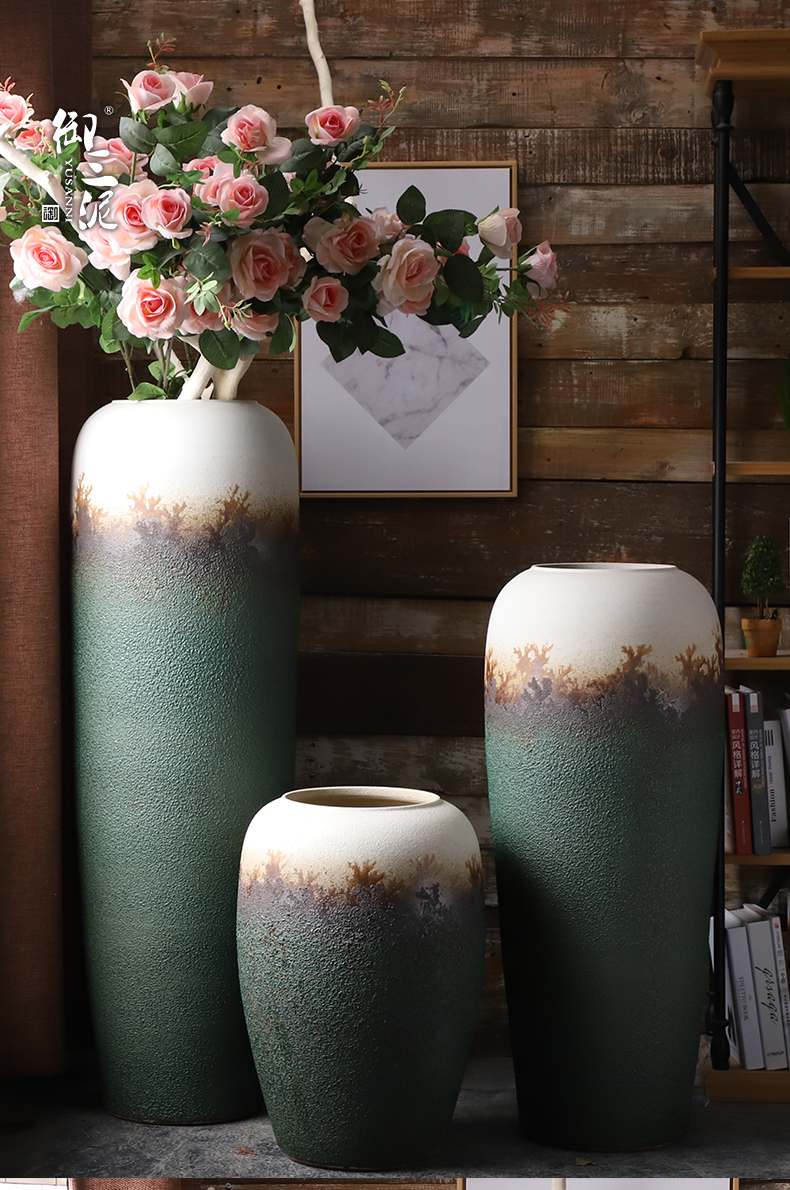 Ceramic vase of large sitting room simulation flower flower arranging furnishing articles contracted and I European retro dried flowers villas suit