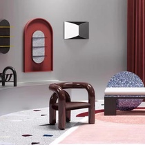 Nordic design simple art elbow armchair modern light luxury glass fiber reinforced plastic leisure chair creative soft bag sofa chair