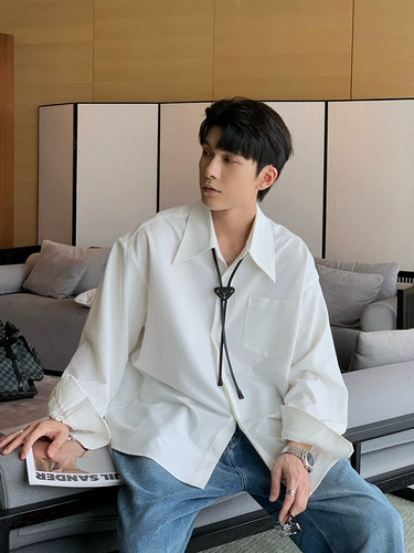 Дизайнерская цветная рубашка для отдыха, осенняя, тренд сезона, в корейском стиле