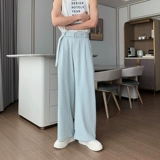 Летние шелковые тонкие штаны для отдыха, свободный прямой крой