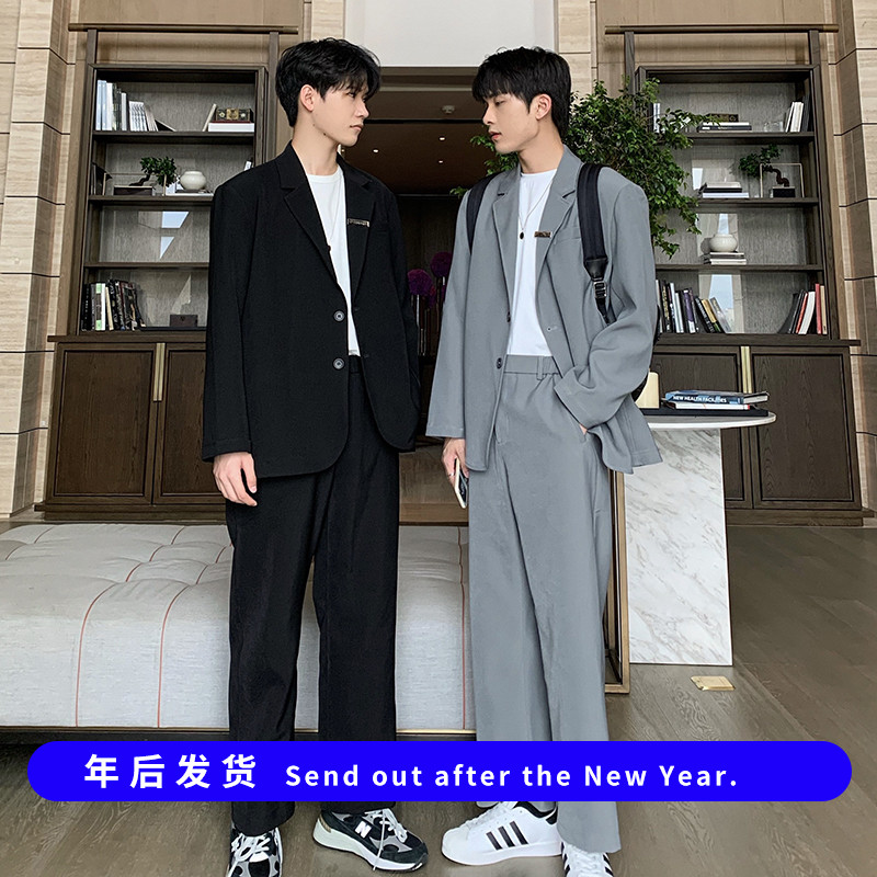 Hualun Spring and Autumn Handsome Men's Suit Trend Handsome Loose Casual Blazer Korean Version Suit Suit Suit Pants