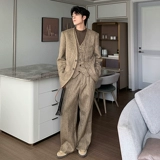 Hualun Cultum Gentleman Men's Grey Suit Suit с тремя наборами со старым вером и красивым костюмом