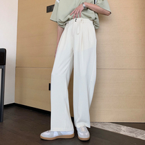 Hualun Summer Elasticated Waist Casual Pants Mens Korean Edition Premium Sense Handsome Loose Straight Thin Drop Bottoms