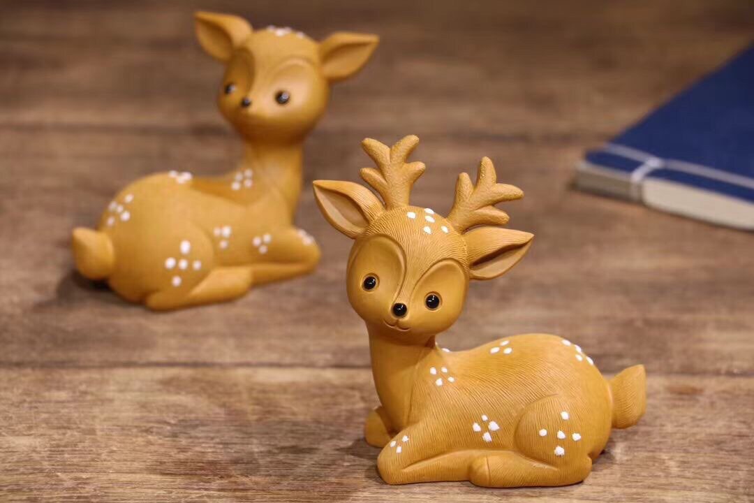 Tao Xiangxuan Yixing Purple Clay Tea Pet Ornament With You All the Way Sika Deer