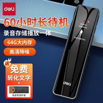 Deli Voice Recorder, Small and Portable, Professional High-Definition Noise Reduction, Long Standby, Suitable for Students to Use in Class, Converts Speech to Text Recording Device