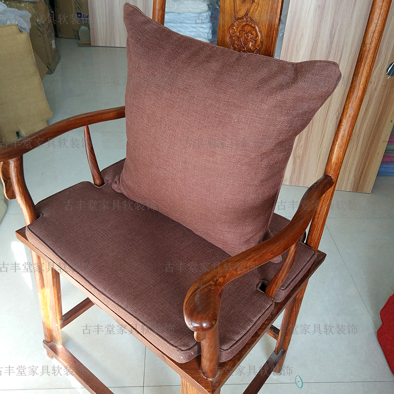 Đệm vải gụ sofa đệm Trung Quốc ghế đệm gối ăn ghế đệm ghế văn phòng đệm tùy chỉnh đệm đặc biệt đêm ghế gỗ