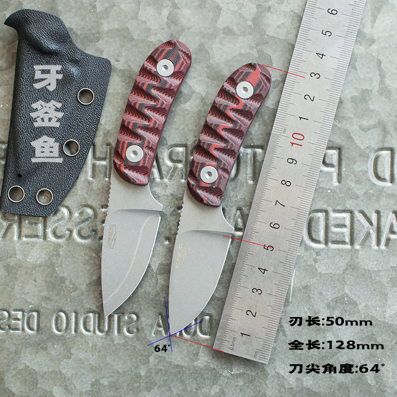 Bainong Psrk Toothpick Fish M390 Pocket Edc Outdoor Camping Small Straight Knife Exquisite Compact Sharp Utility Knife