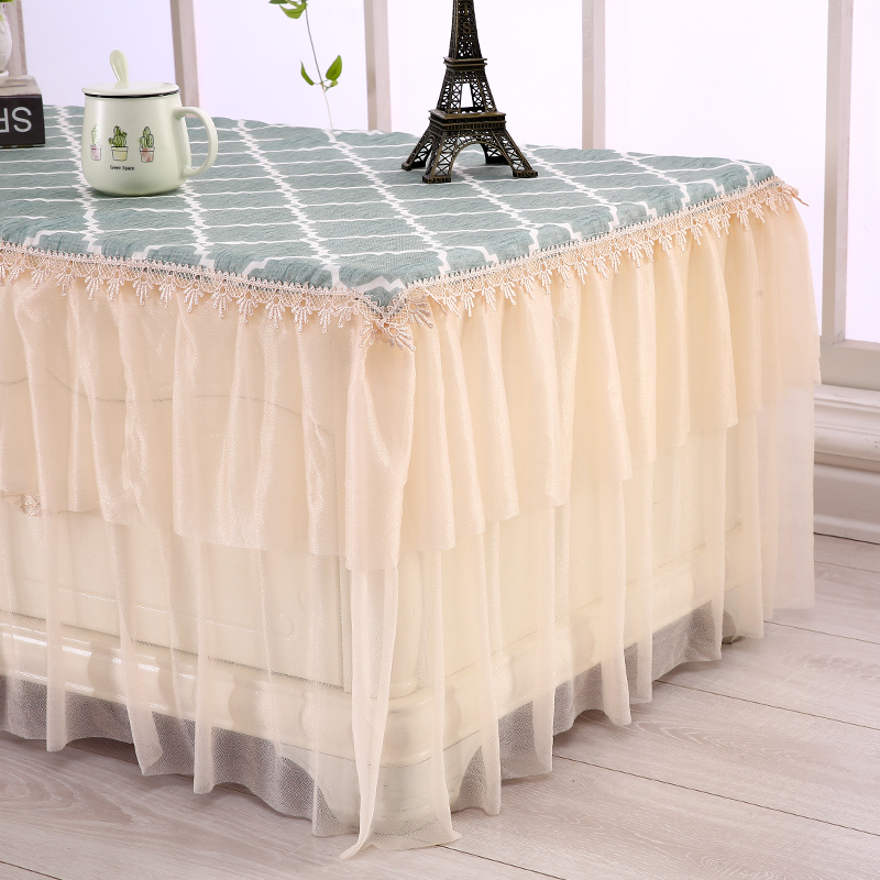 Hai lớp sợi bàn cà phê khăn trải bàn khăn trải bàn đầu giường bìa bụi chống thấm ren đa năng khăn khăn hình chữ nhật phòng khách vải - Khăn trải bàn mẫu khăn trải bàn đẹp