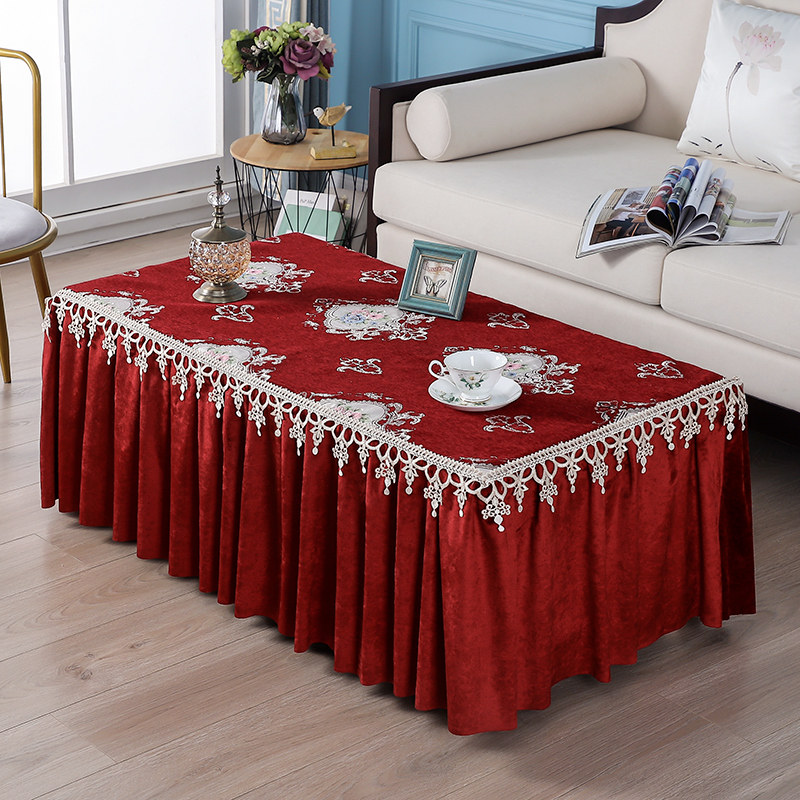 New thickened fabric coffee table cover tablecloth table cover tablecloth Bed cabinet cover TV cabinet dust cover multi-purpose cover towel
