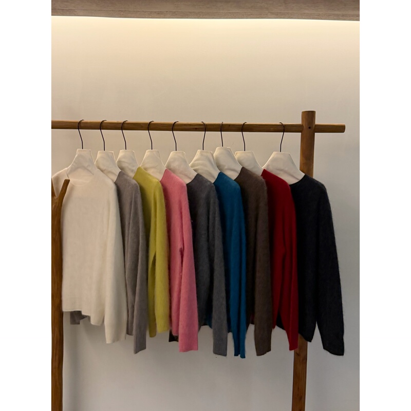 9.8/“Confession Sweater” Contains Sheep Wool, Silk, Cashmere, Brushed for a Soft and Cozy Feel, Long-Sleeved Crew Neck Sweater