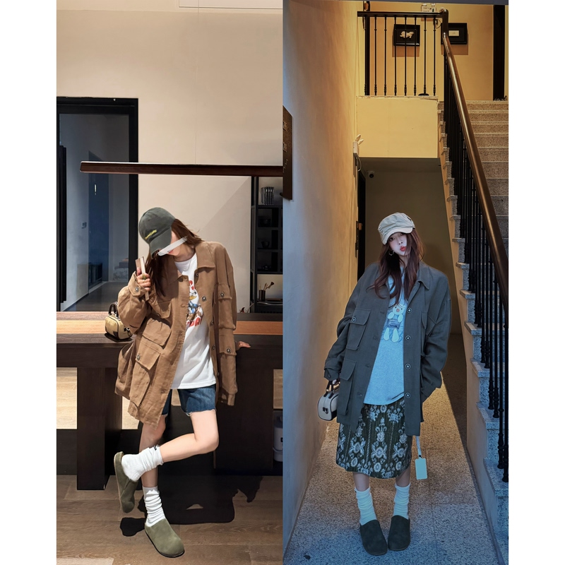 8.18/ "Jin Chen's Style" Sand-Washed 100% Linen High-Thread-Count Workwear Pocket Oversized Trench Coat 8.18/ "Jin Chen's Style" Sand-Washed 100% Linen High-Thread-Count Workwear Pocket Oversized Trench Coat