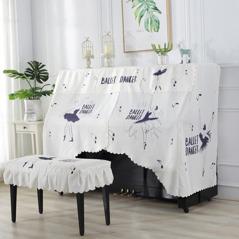 (Ballet Dancer Piano) New Korean-style Piano Hood Cartoon Piano Full Cover Dust Cover with design full package