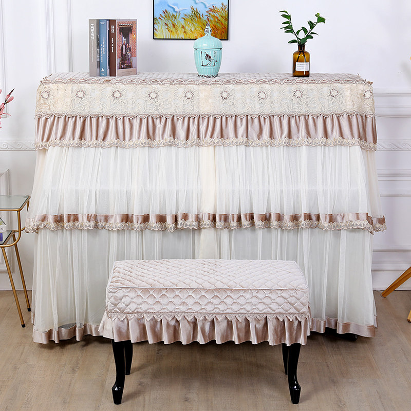 New piano cover All cover European-style Mountain Leaf Piano dust cover to open design Piano Gaib Recommended lace