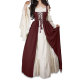 European and American square collar tied waist medieval Renaissance retro dress drama stage cosplay clothing female