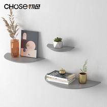 SEMICIRCLE WALL SHELF ARC HUNG WALL FACE SOLID WOOD PARTITION NORDIC WIND WALL LIVING ROOM TV BACKGROUND WALL TRIM