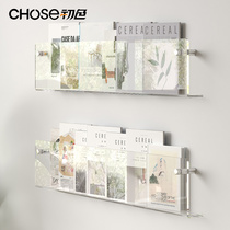 Transparent Acrylic Wall Shelf Book House Magazine Display Show Rack Kindergarten Wall-mounted Storage Book Newspaper Shelf
