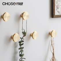 Initial color creative hook Brass metal wall door-to-door rear entrance Simple wall Nordic umbrella hanging hook Coat hook
