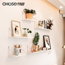 Wall shelf Free to hang wall-mounted wall Living room TV Wall Decorative Laminate Bedroom Wall Bookshelf lined with partitions