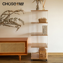 First Thronic creative acrylic rotating bookshelves Modern minimalist book room Reading corner shelves movable floor shelving