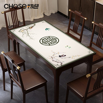 New Chinese minimalist waterproof and anti-oil PVC table cloth light extravagant advanced feel free of washing and heat insulation and burn-proof table cushion 2022 new