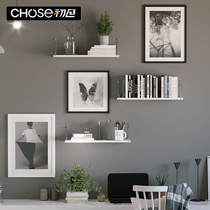 Wall shelf Punch-free bedroom decoration Wall hanging modern simple word partition Wrought iron bookshelf storage rack