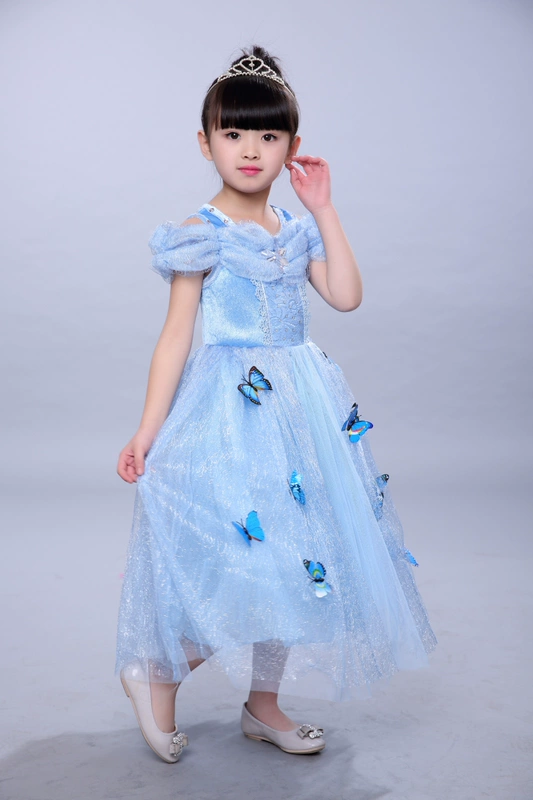 Cô bé lọ lem ăn mặc cô gái ăn mặc váy ice lãng mạn công chúa váy mùa hè trẻ em quần áo trẻ em trang phục váy dài