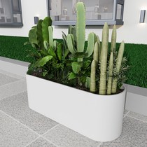 Outdoor wrought iron flowerpot combination shop square outside the flower bed planter planting box curved rectangular flower box customization