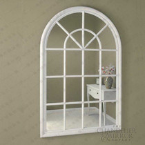 Custom European wrought iron fake window mirror frame wall decoration arc window living room decoration mirror frame wall View mirror frame