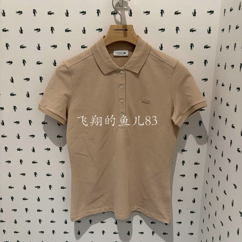 Pf5462-98 French Crocodile Lacoste 2026 Spring New Women's Classic Slim Fit Polo Shirt
